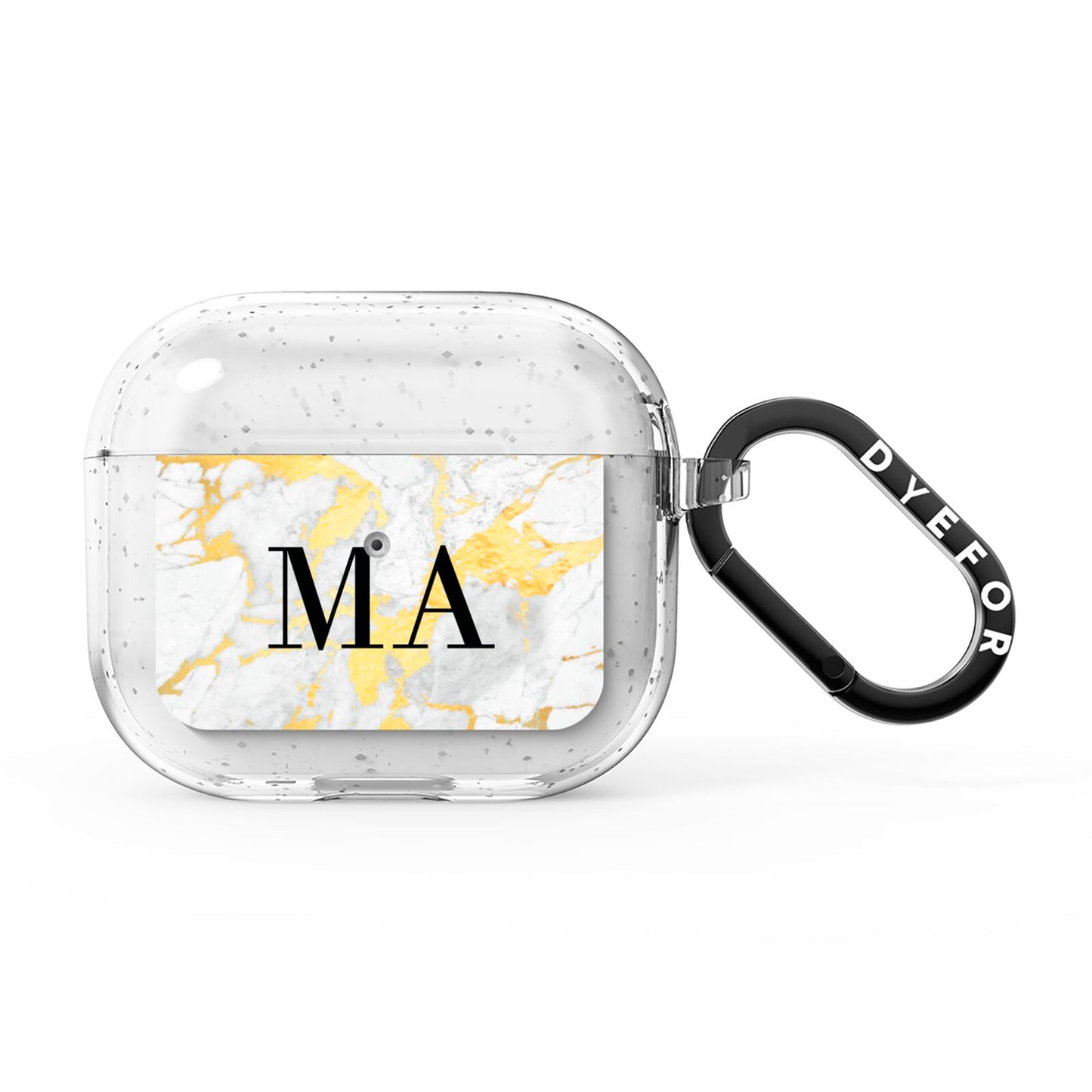 Gold Marble Custom Initials AirPods Glitter Case 3rd Gen