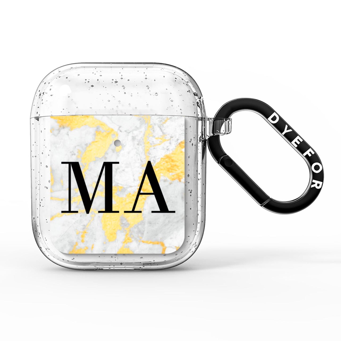 Gold Marble Custom Initials AirPods Glitter Case