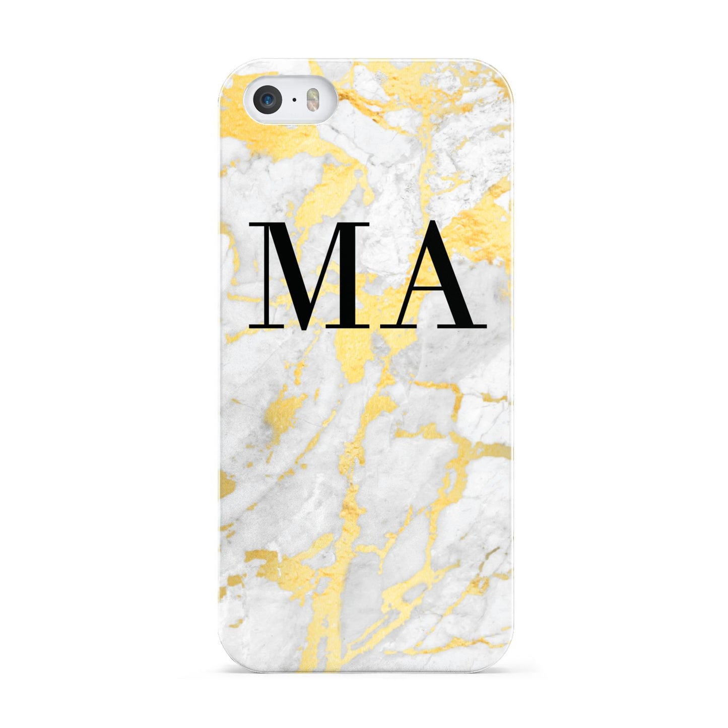 Gold Marble Custom Initials Apple iPhone 5 Case