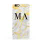 Gold Marble Custom Initials Apple iPhone 6 3D Snap Case