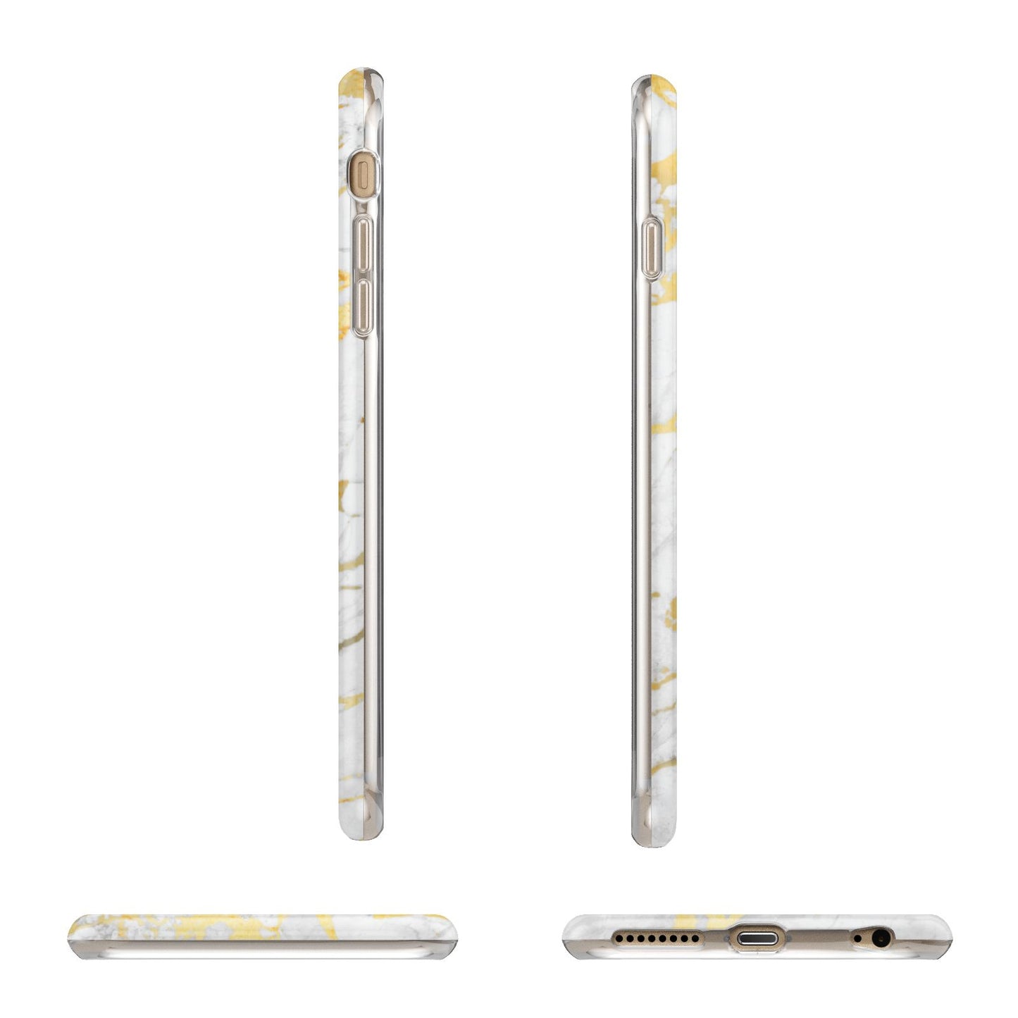 Gold Marble Custom Initials Apple iPhone 6 Plus 3D Wrap Tough Case Alternative Image Angles