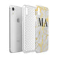 Gold Marble Custom Initials Apple iPhone XR White 3D Tough Case Expanded view