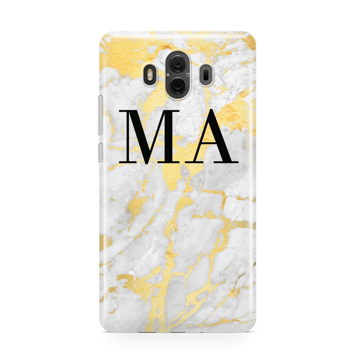 Gold Marble Custom Initials Huawei Mate 10 Protective Phone Case