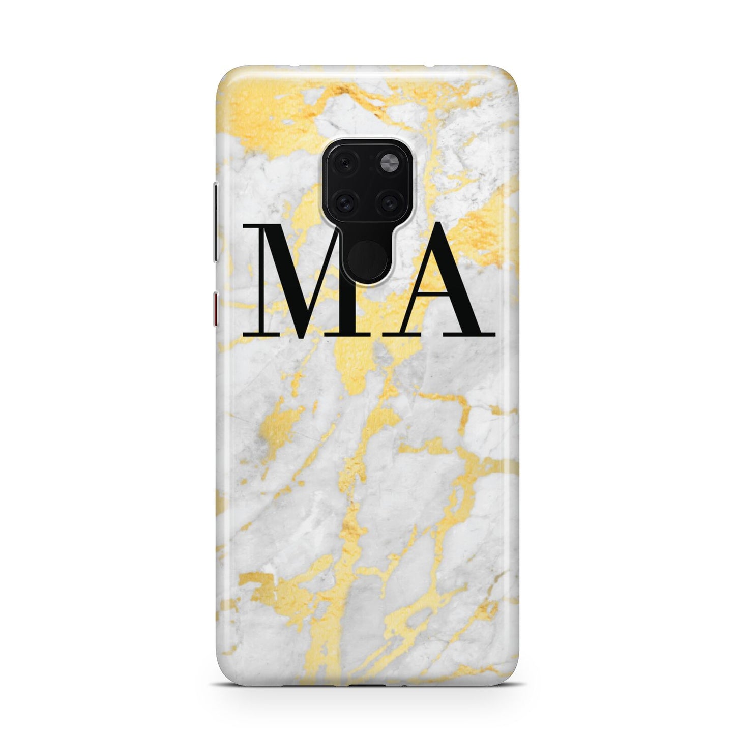 Gold Marble Custom Initials Huawei Mate 20 Phone Case