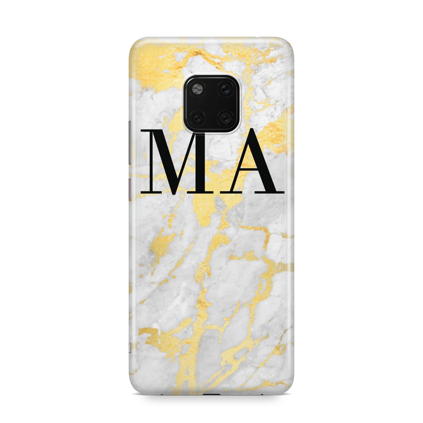 Gold Marble Custom Initials Huawei Mate 20 Pro Phone Case