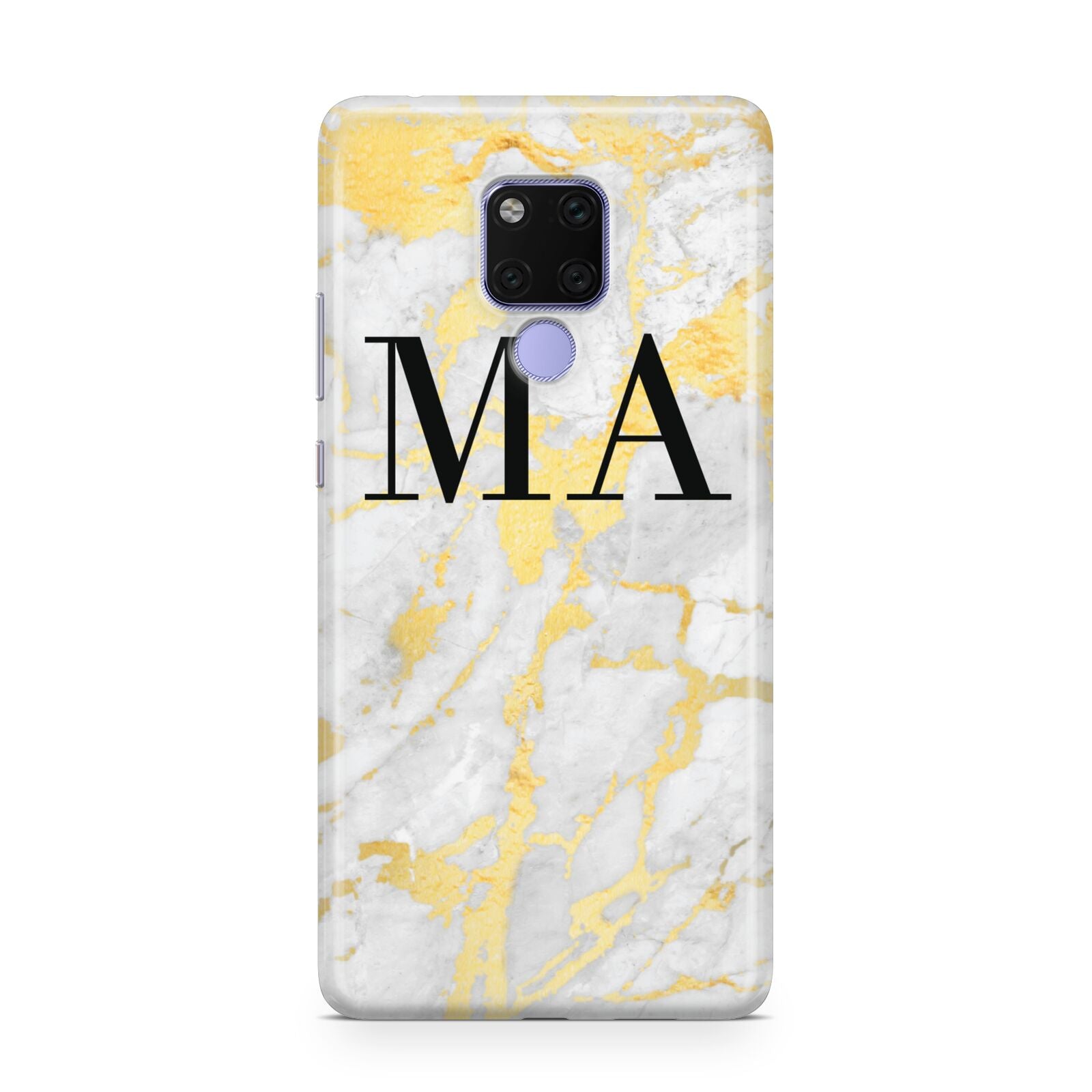 Gold Marble Custom Initials Huawei Mate 20X Phone Case