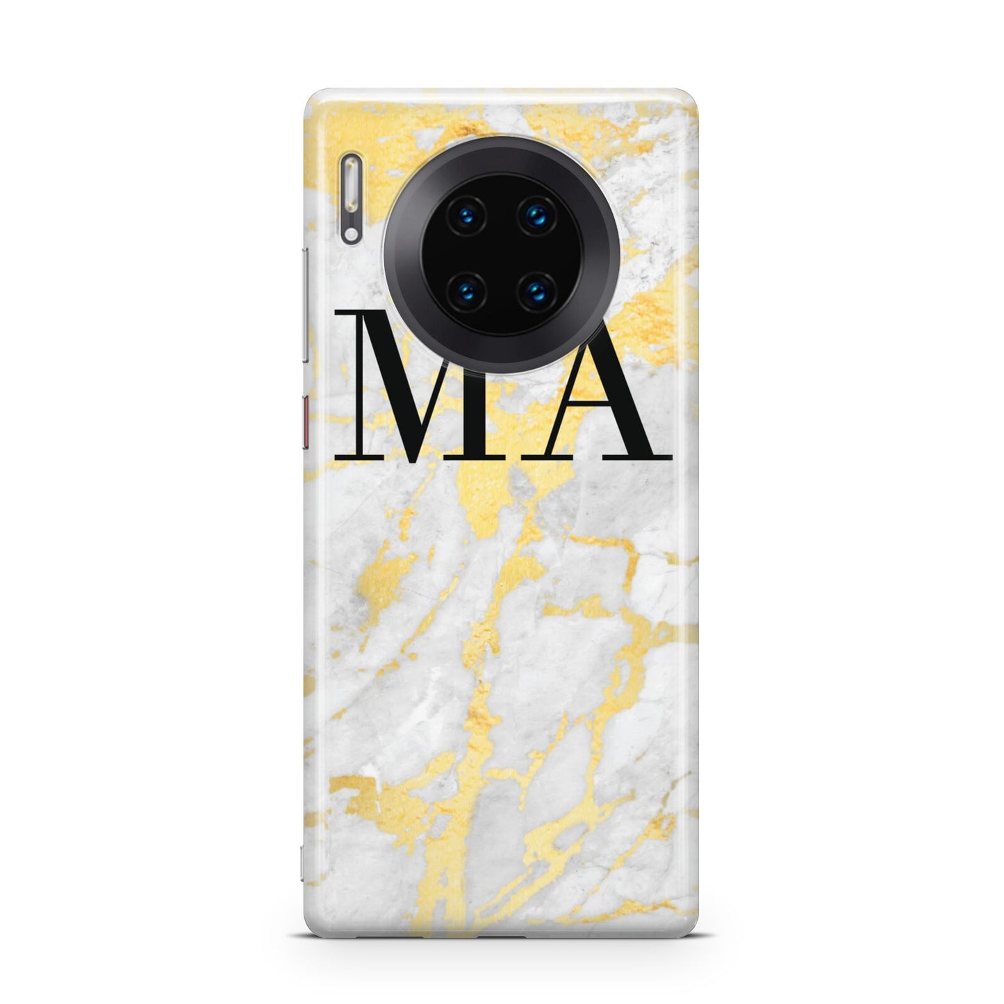 Gold Marble Custom Initials Huawei Mate 30 Pro Phone Case