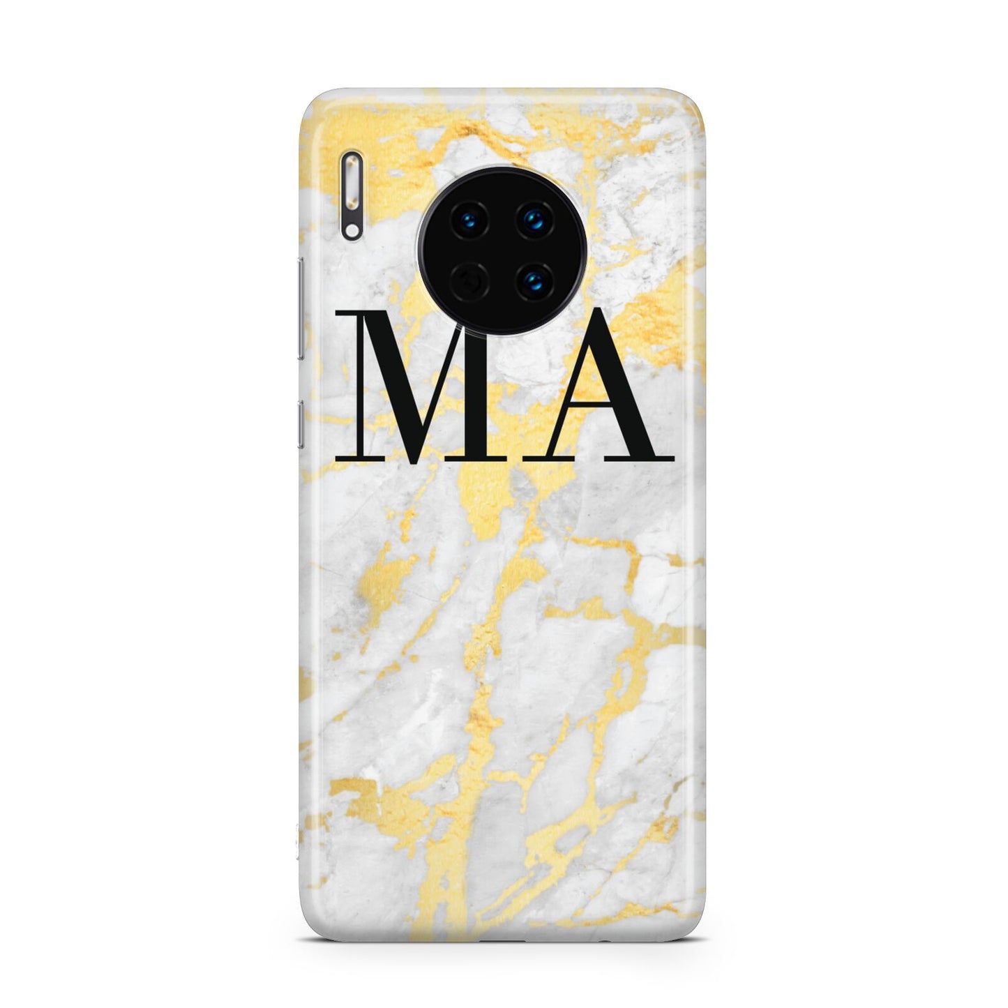 Gold Marble Custom Initials Huawei Mate 30