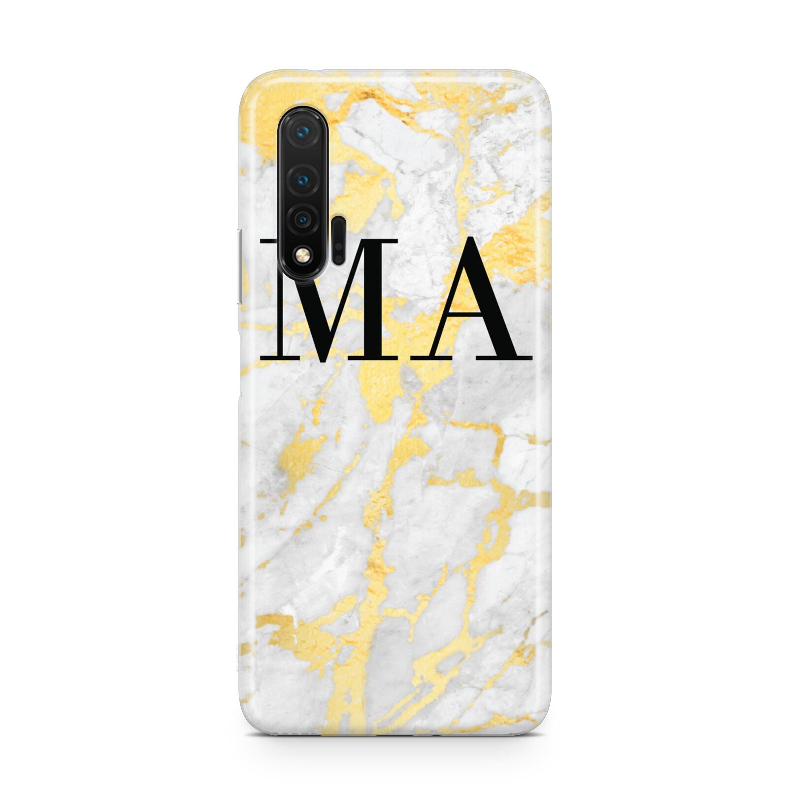 Gold Marble Custom Initials Huawei Nova 6 Phone Case