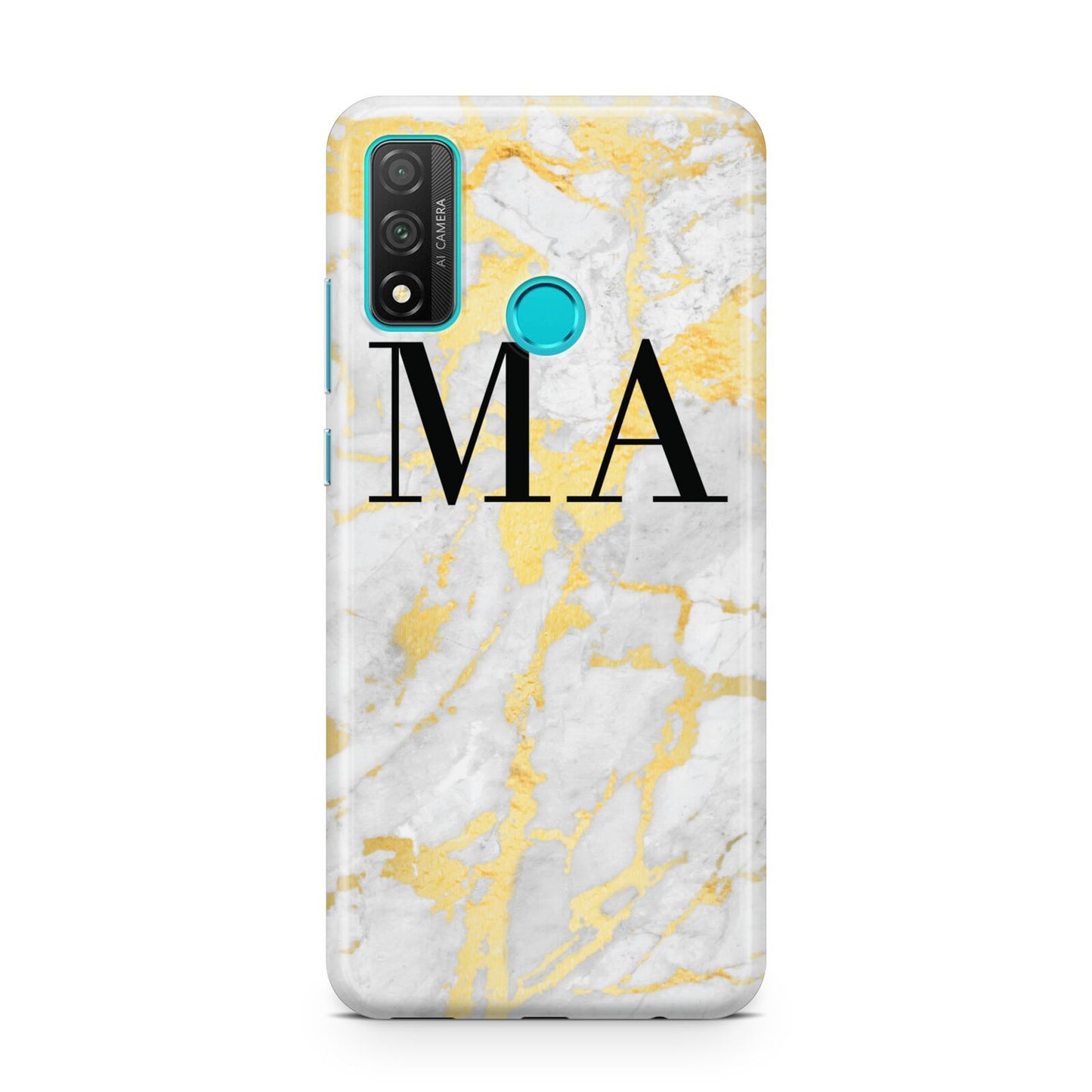 Gold Marble Custom Initials Huawei P Smart 2020