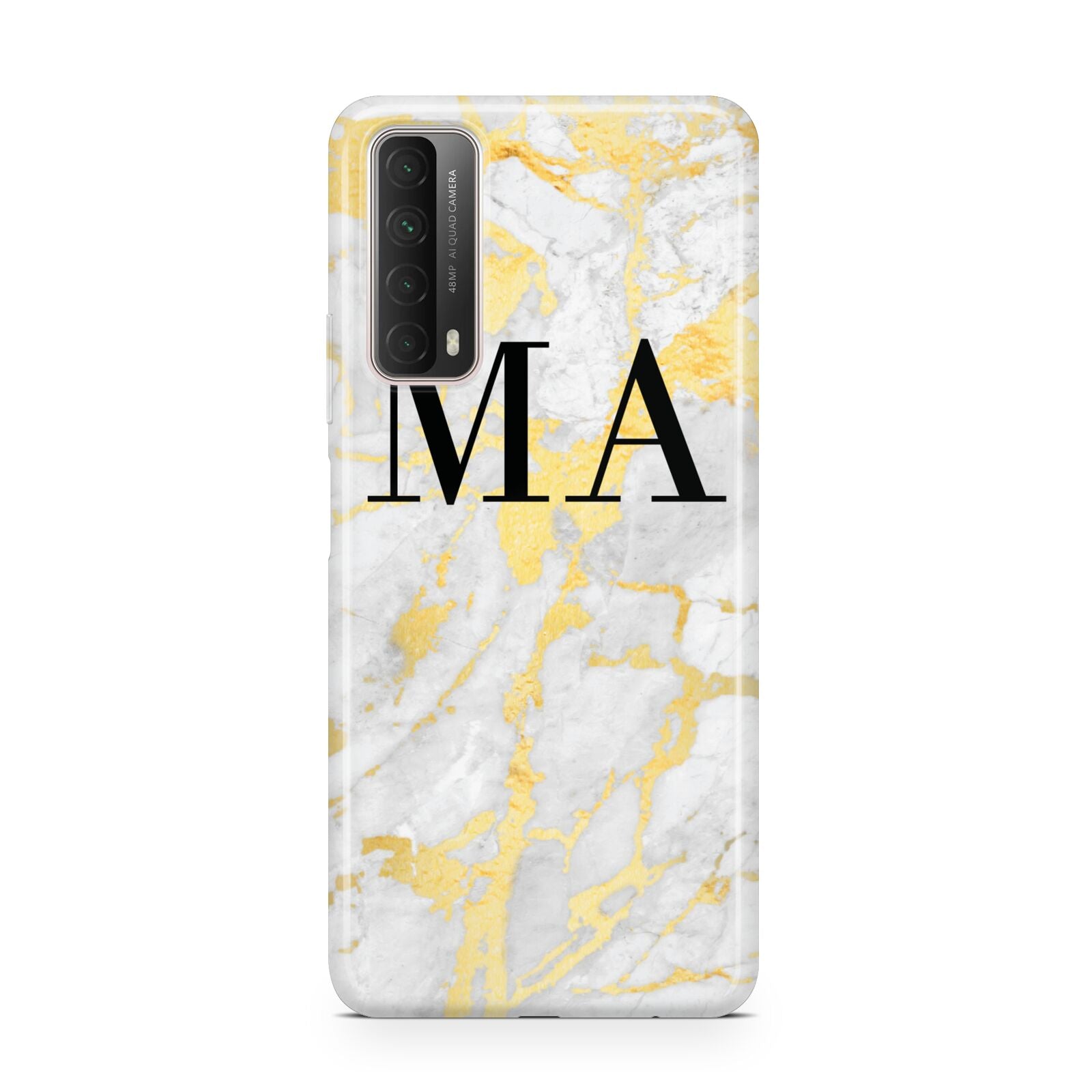 Gold Marble Custom Initials Huawei P Smart 2021