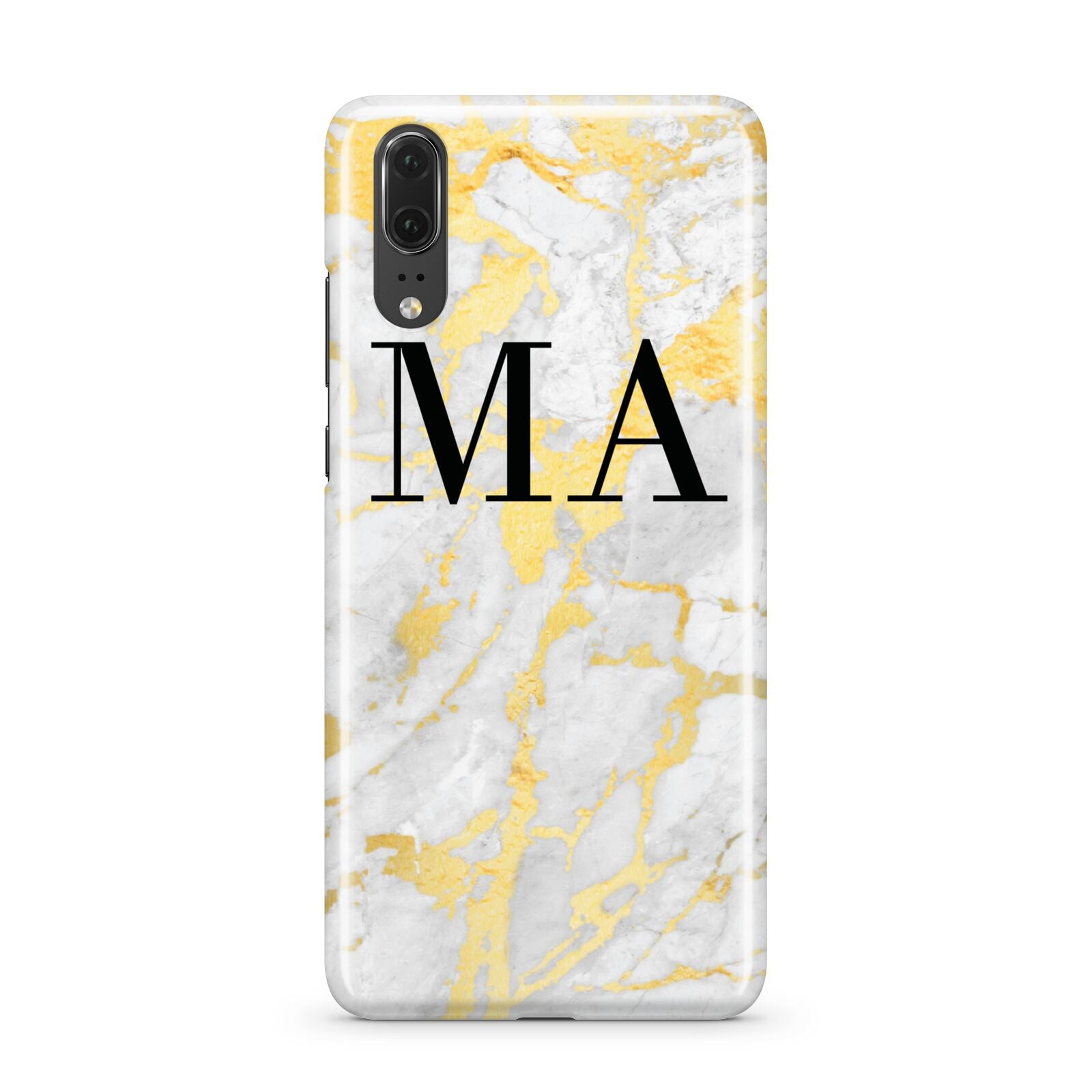 Gold Marble Custom Initials Huawei P20 Phone Case