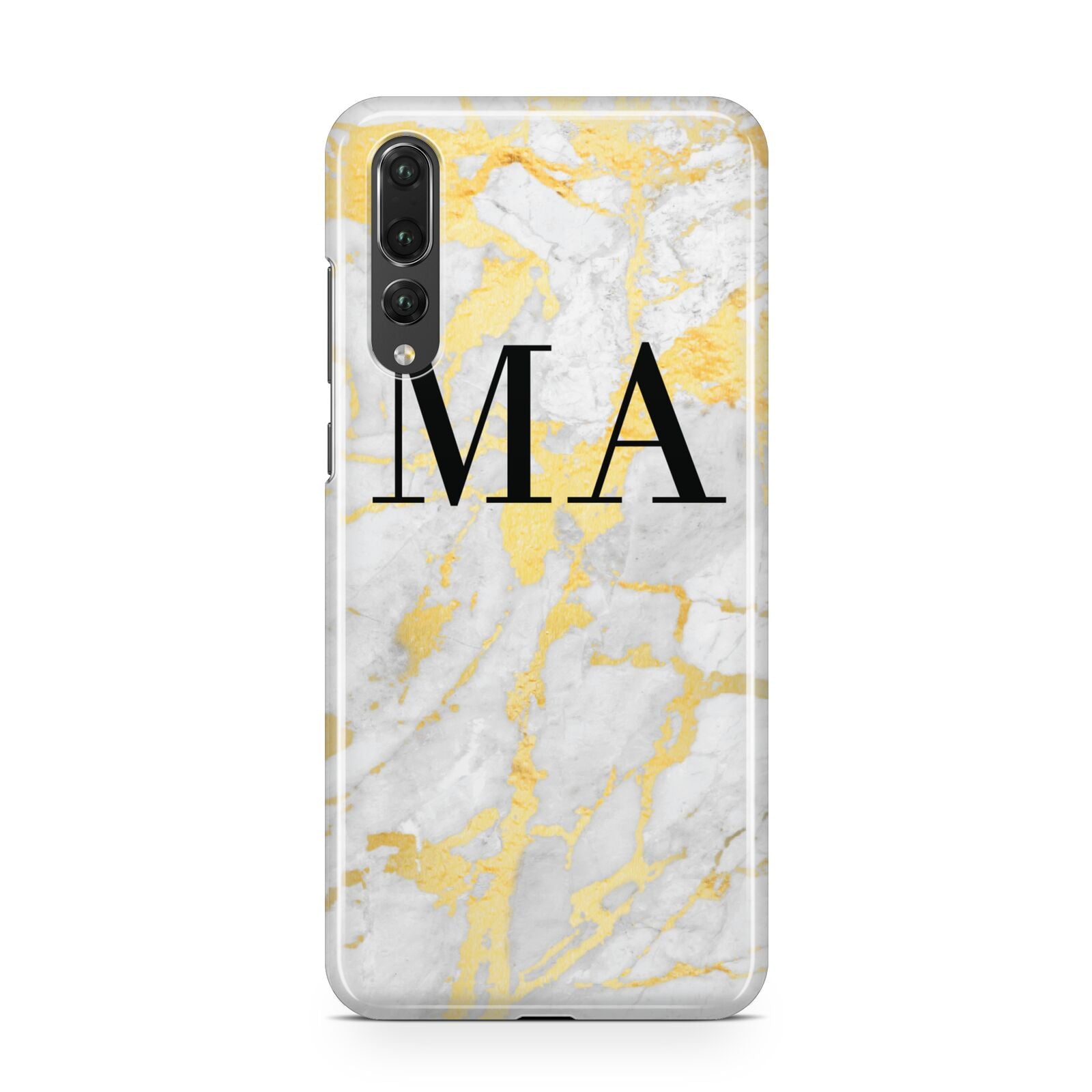 Gold Marble Custom Initials Huawei P20 Pro Phone Case