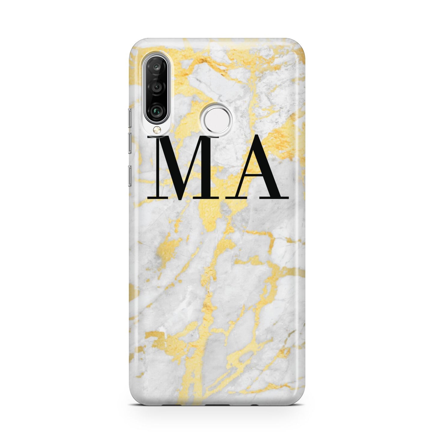 Gold Marble Custom Initials Huawei P30 Lite Phone Case