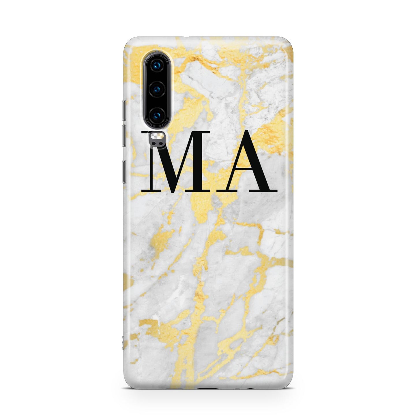 Gold Marble Custom Initials Huawei P30 Phone Case