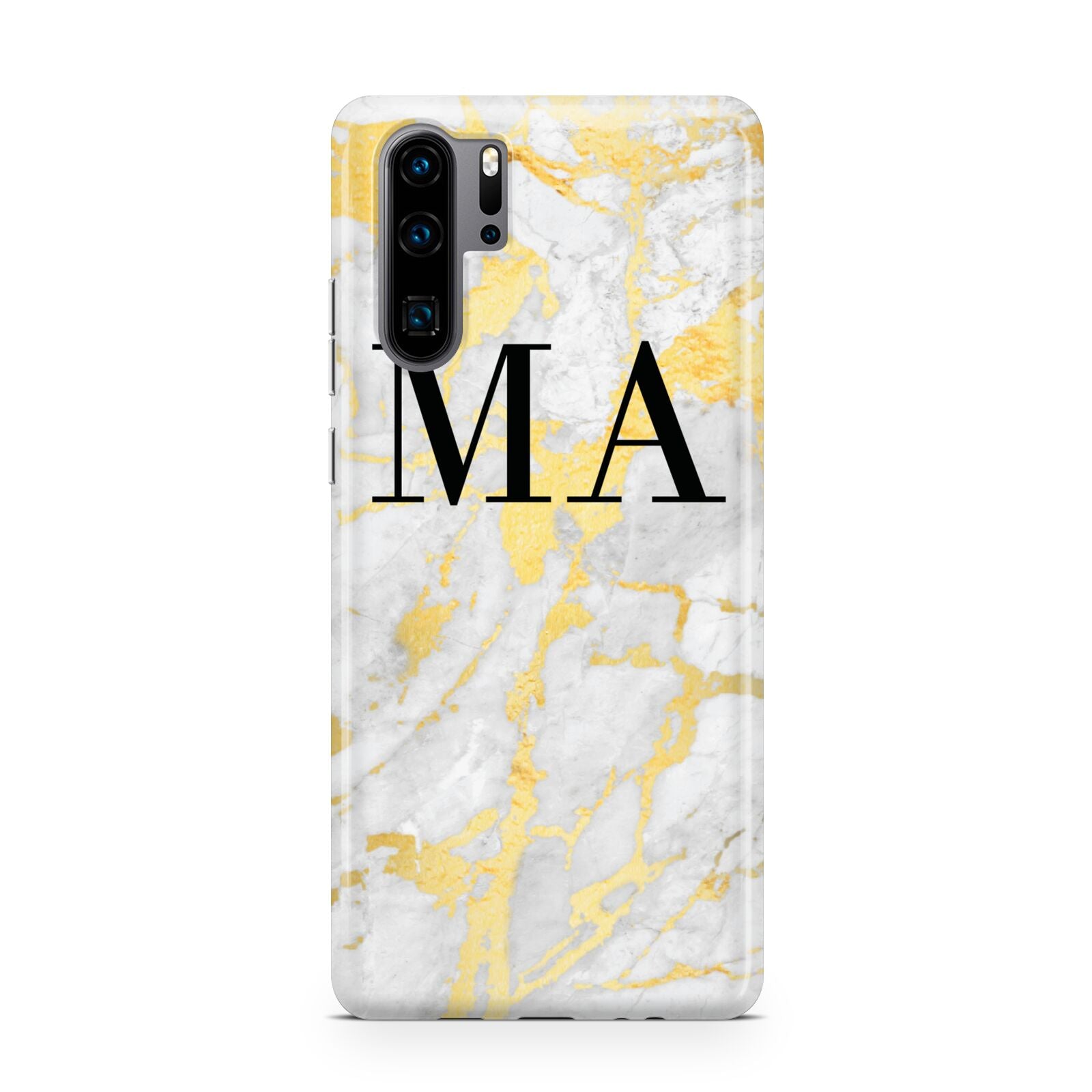 Gold Marble Custom Initials Huawei P30 Pro Phone Case