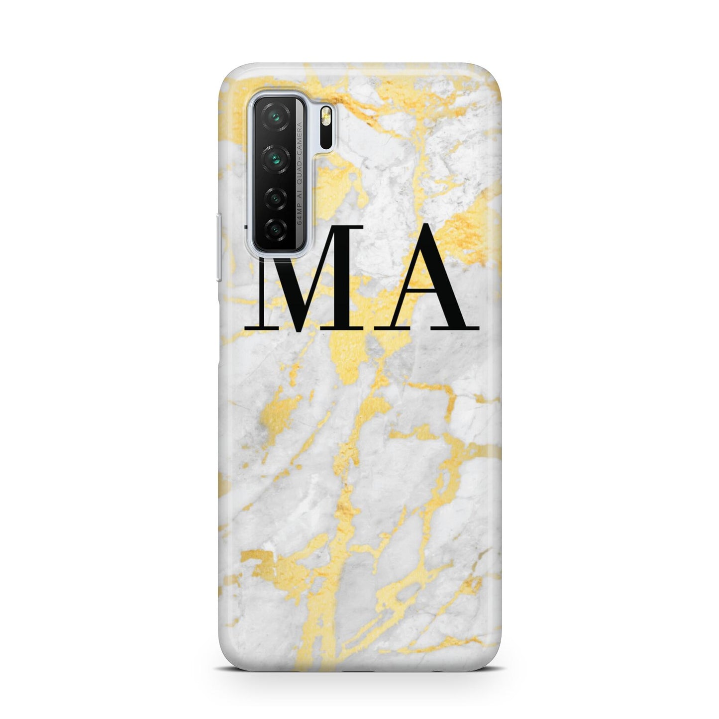 Gold Marble Custom Initials Huawei P40 Lite 5G Phone Case