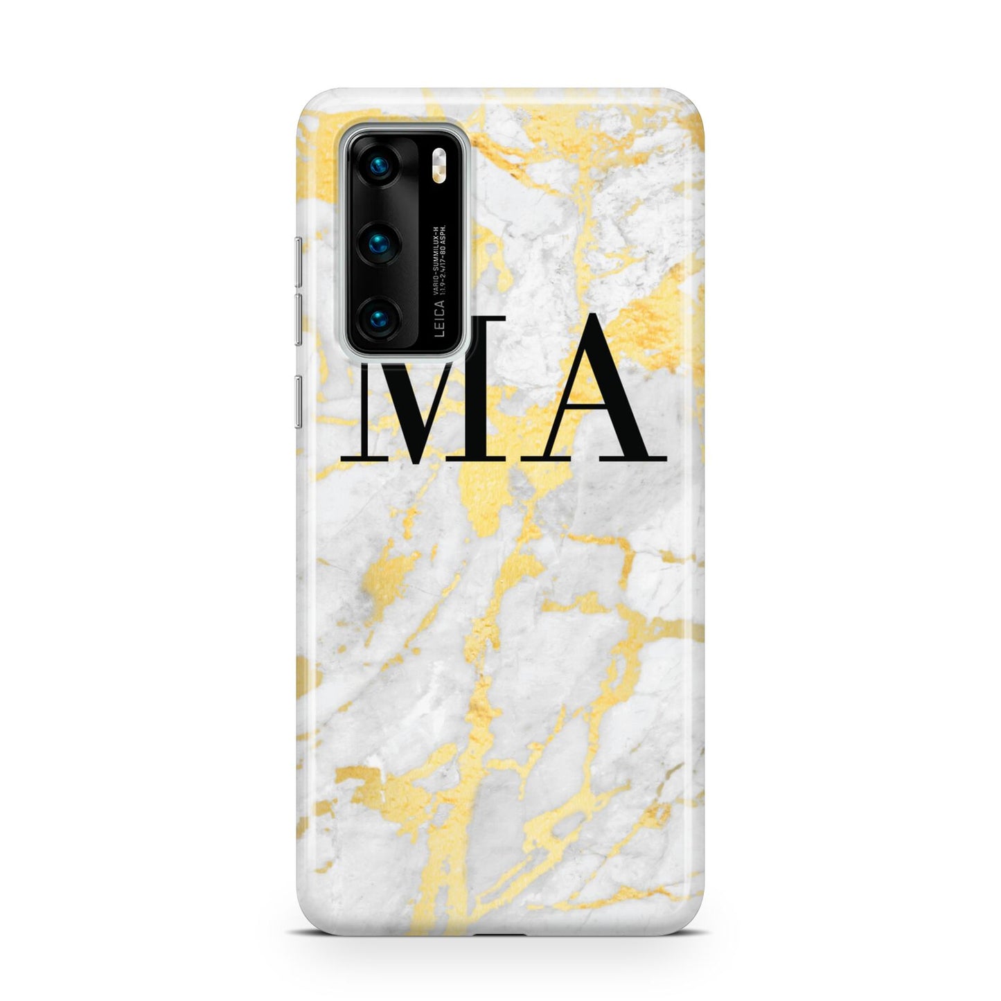 Gold Marble Custom Initials Huawei P40 Phone Case