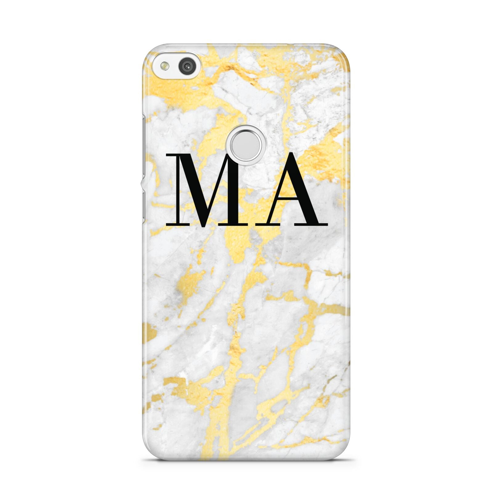 Gold Marble Custom Initials Huawei P8 Lite Case