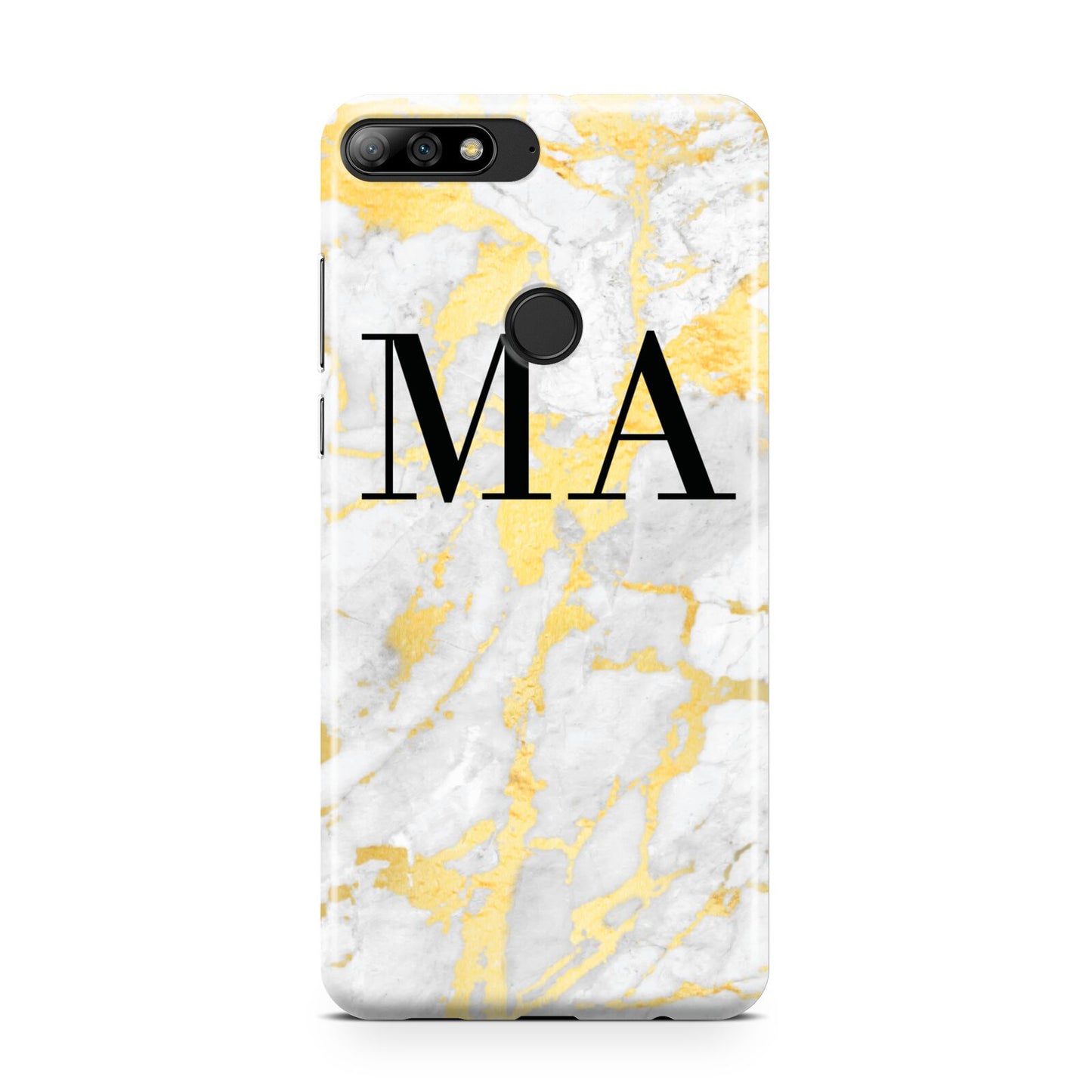 Gold Marble Custom Initials Huawei Y7 2018