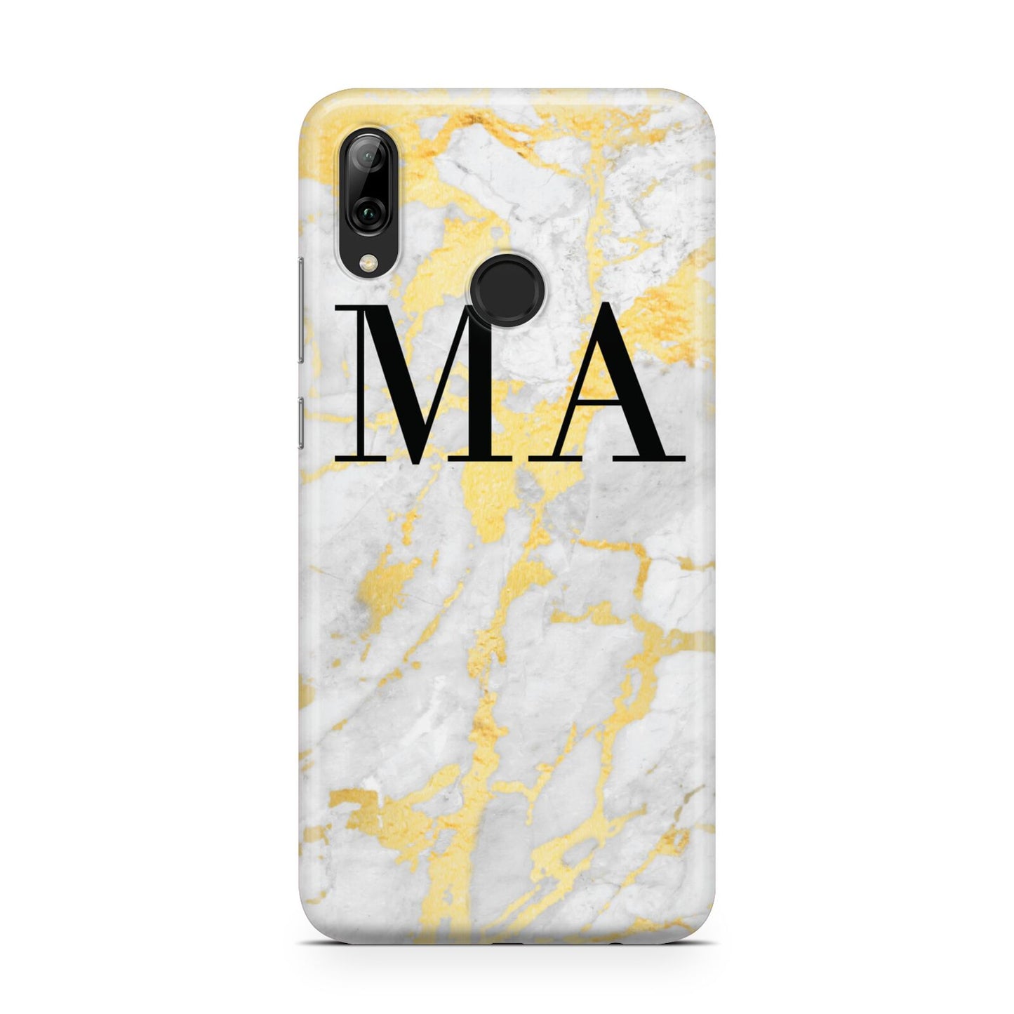 Gold Marble Custom Initials Huawei Y7 2019