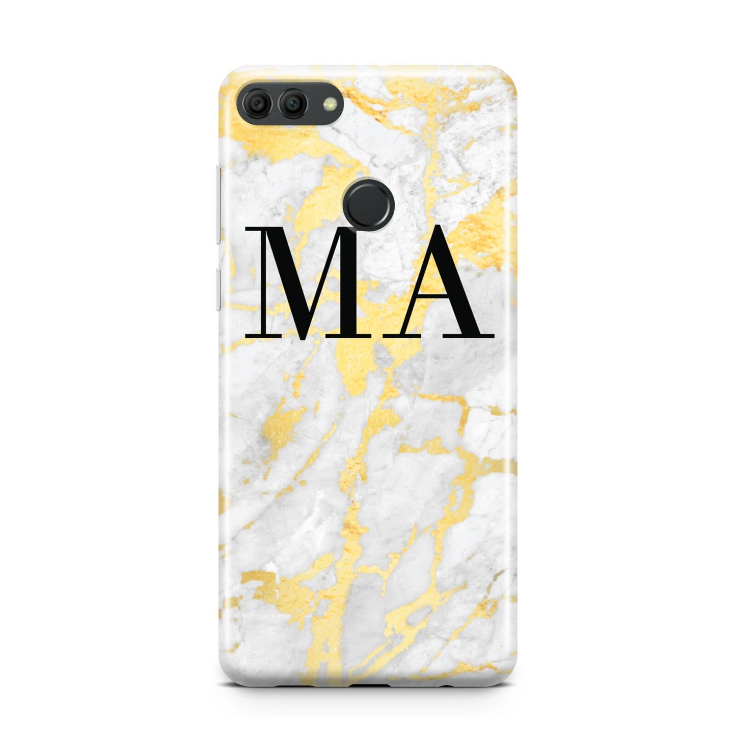 Gold Marble Custom Initials Huawei Y9 2018