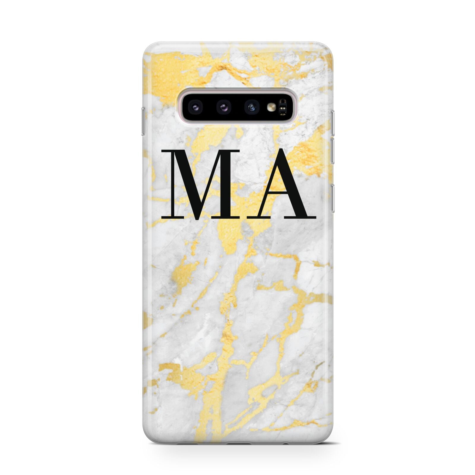 Gold Marble Custom Initials Protective Samsung Galaxy Case