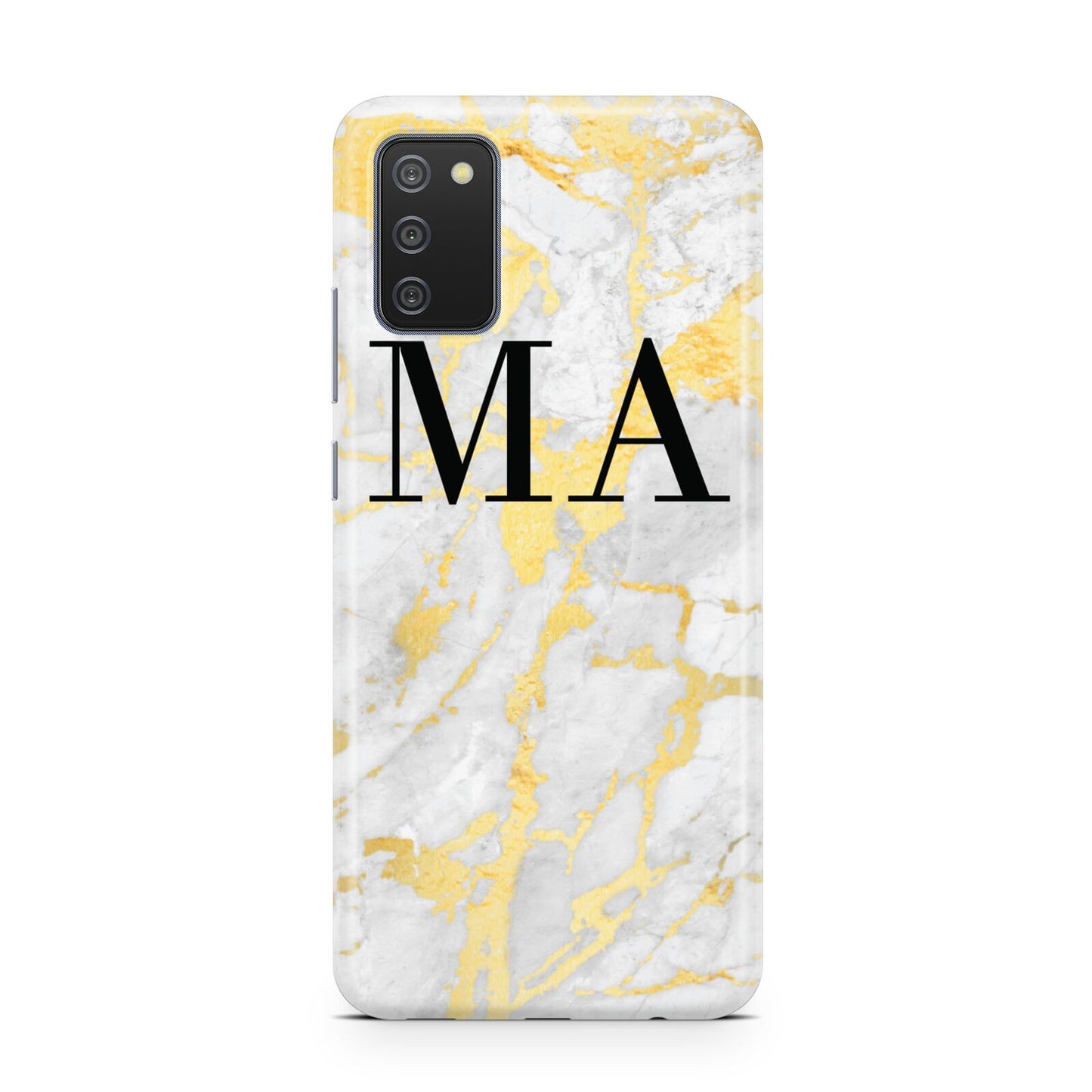 Gold Marble Custom Initials Samsung A02s Case