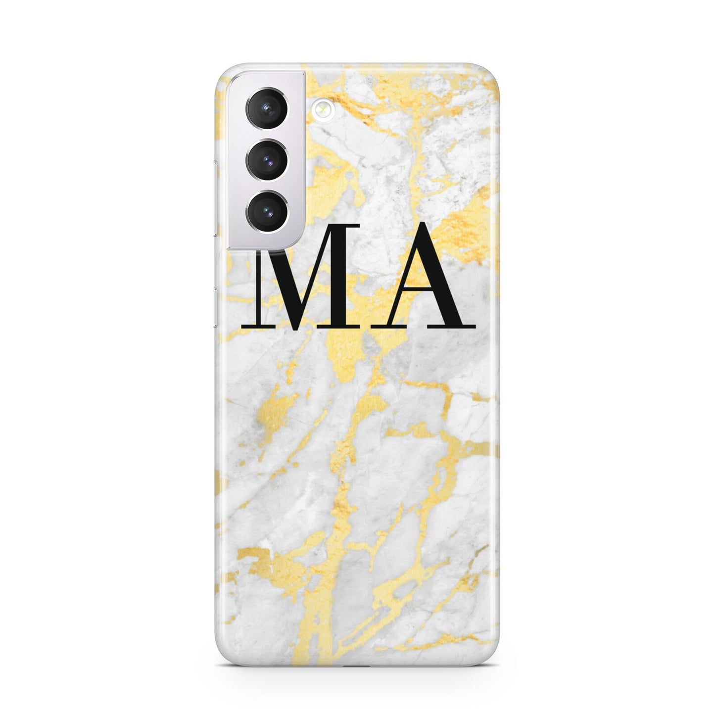 Gold Marble Custom Initials Samsung S21 Case