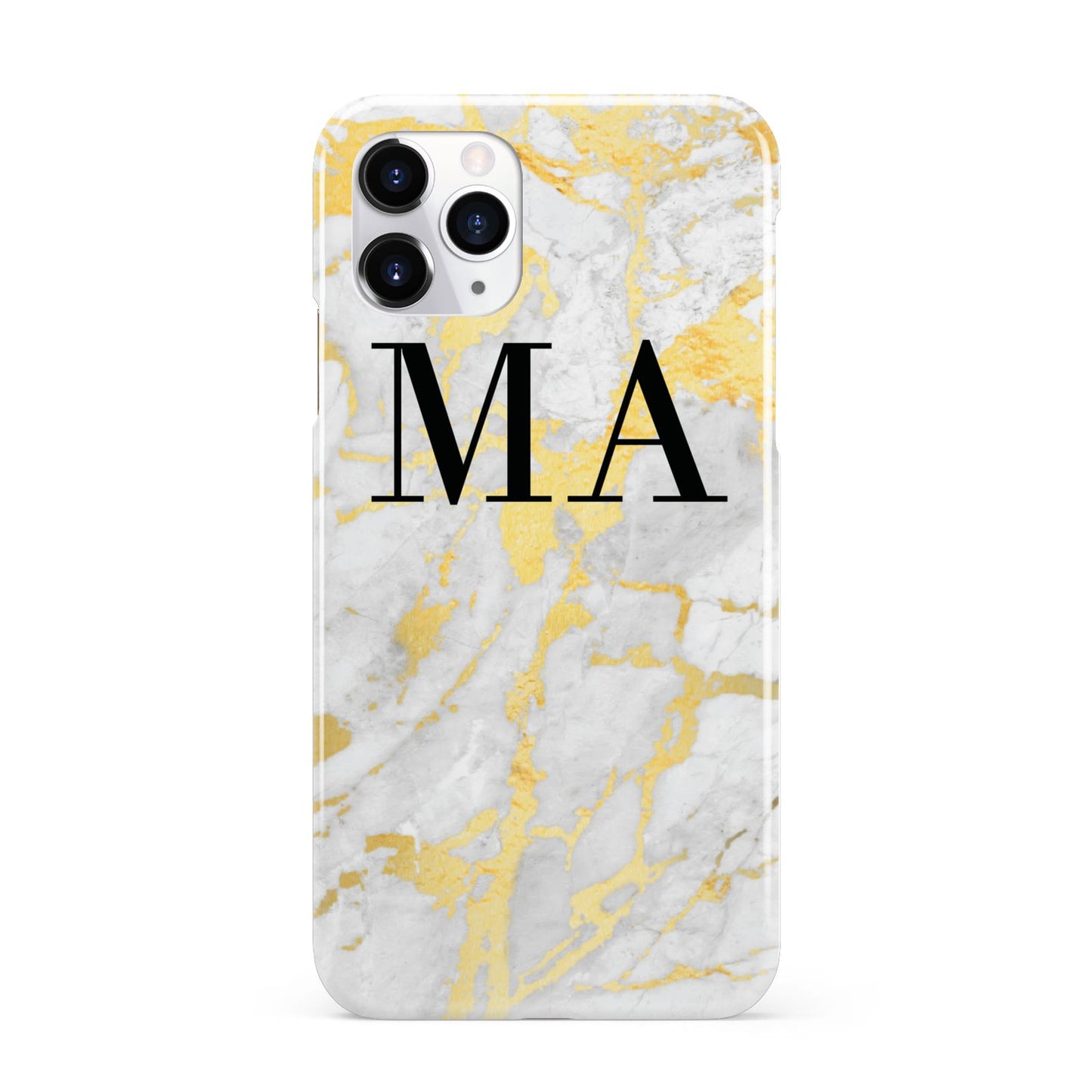 Gold Marble Custom Initials iPhone 11 Pro 3D Snap Case