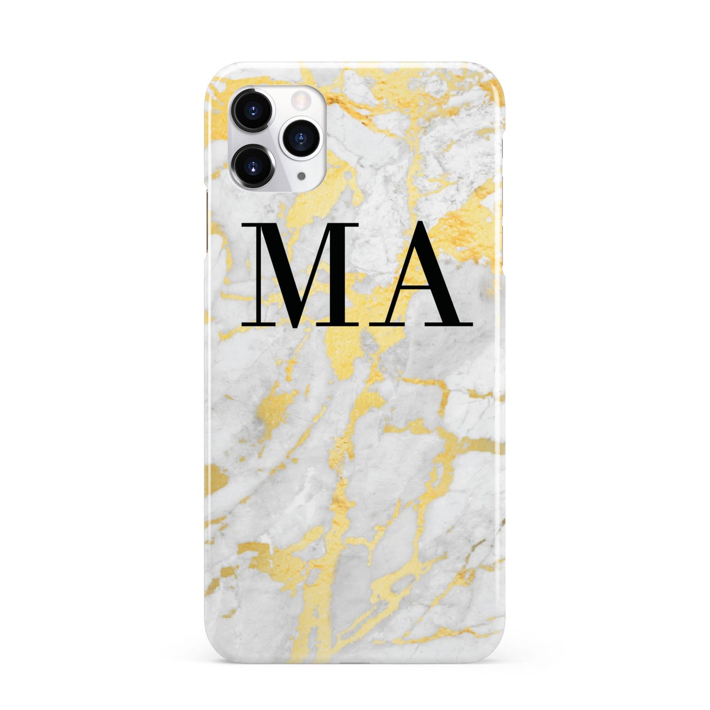 Gold Marble Custom Initials iPhone 11 Pro Max 3D Snap Case