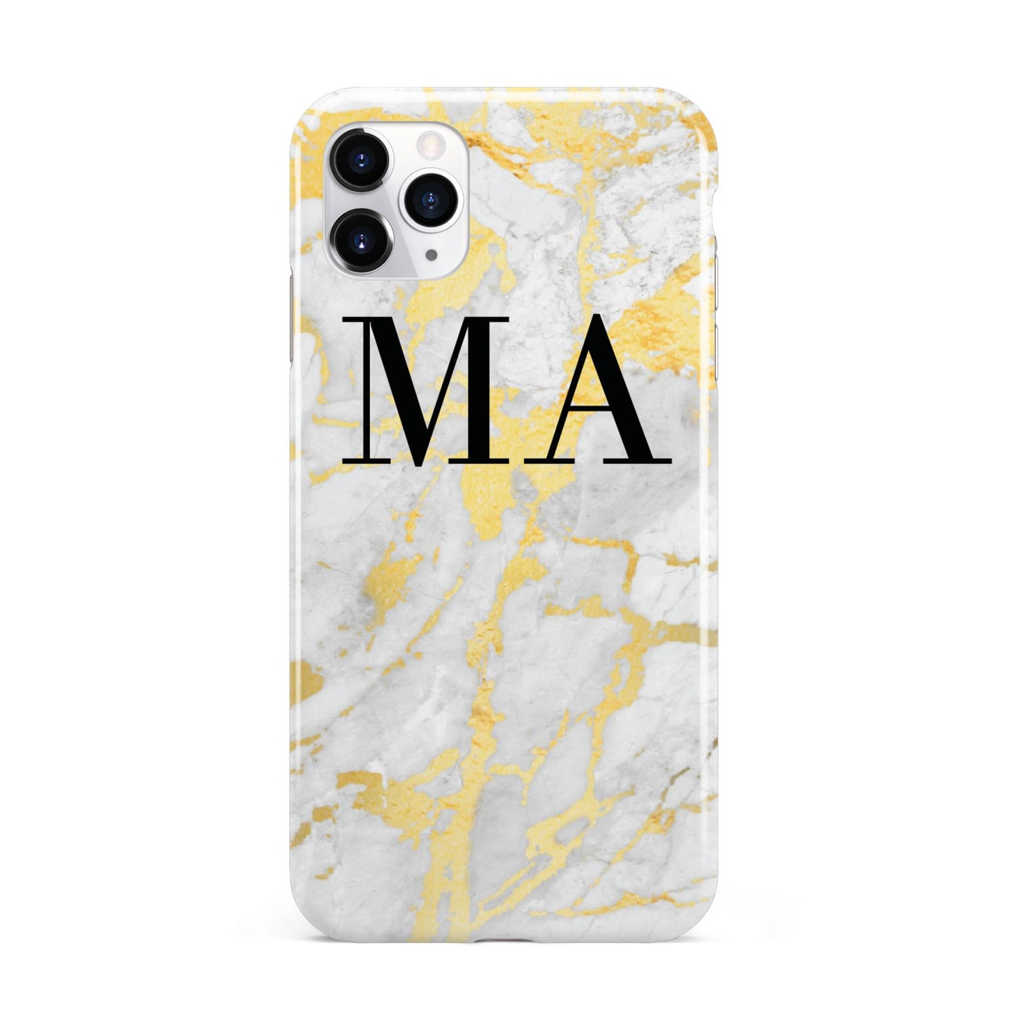Gold Marble Custom Initials iPhone 11 Pro Max 3D Tough Case