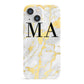 Gold Marble Custom Initials iPhone 13 Mini Full Wrap 3D Snap Case