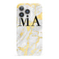 Gold Marble Custom Initials iPhone 13 Pro Full Wrap 3D Snap Case