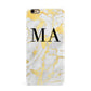 Gold Marble Custom Initials iPhone 6 Plus 3D Snap Case on Gold Phone