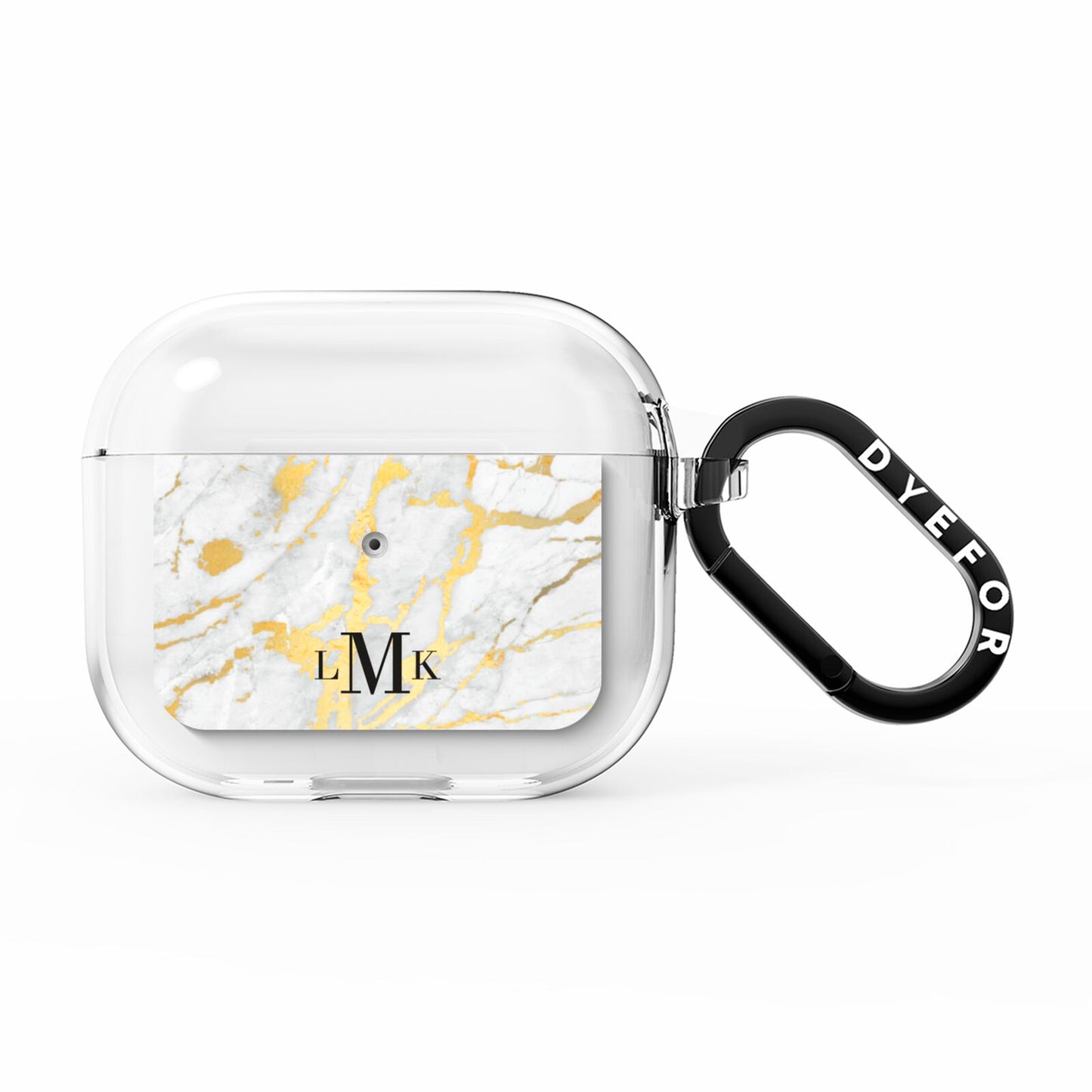 Gold Marble Initials Customised AirPods Clear Case 3rd Gen