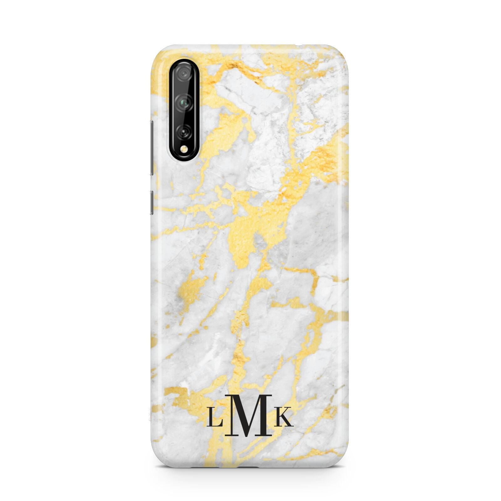 Gold Marble Initials Customised Huawei Enjoy 10s Phone Case