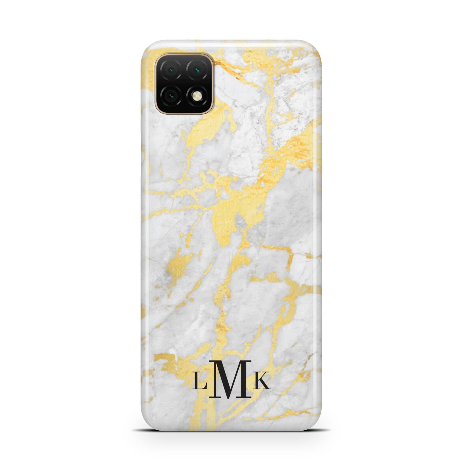 Gold Marble Initials Customised Huawei Enjoy 20 Phone Case