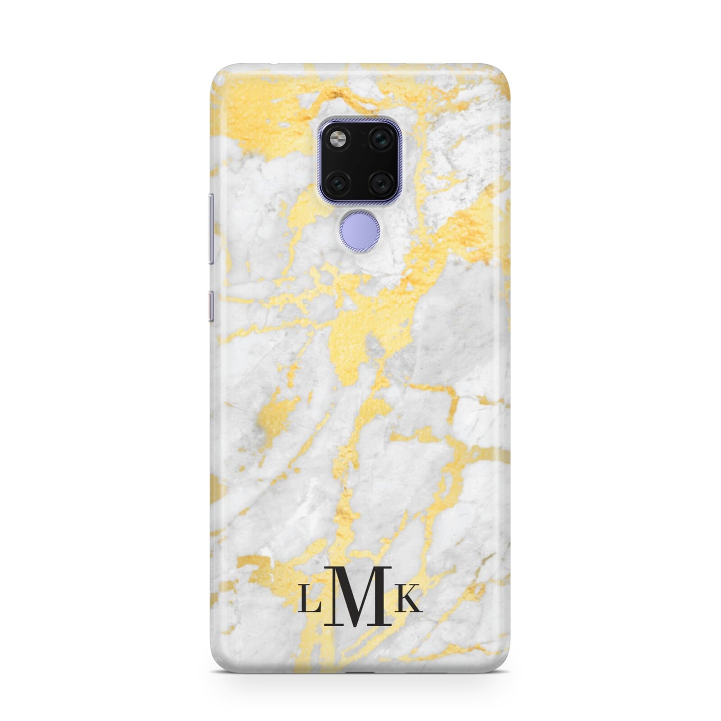 Gold Marble Initials Customised Huawei Mate 20X Phone Case