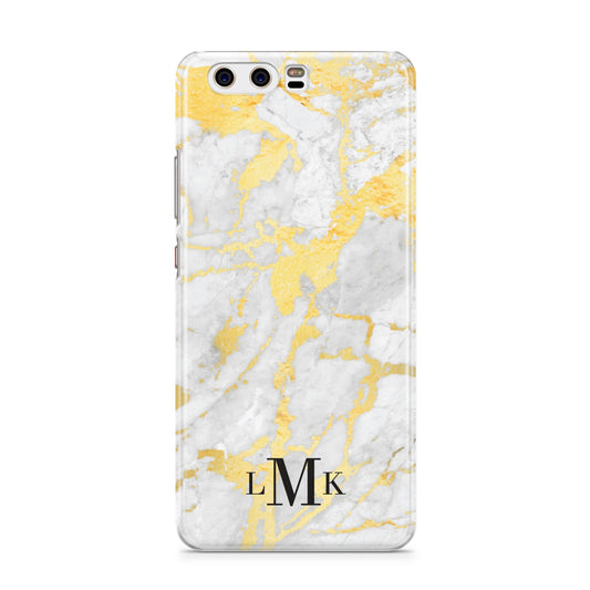 Gold Marble Initials Customised Huawei P10 Phone Case