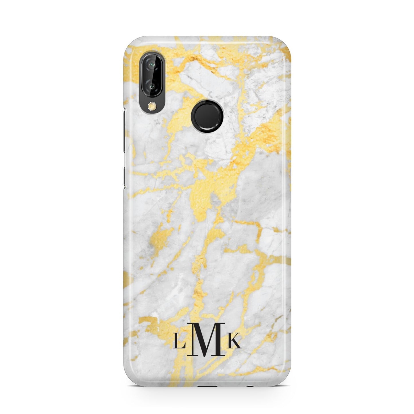 Gold Marble Initials Customised Huawei P20 Lite Phone Case