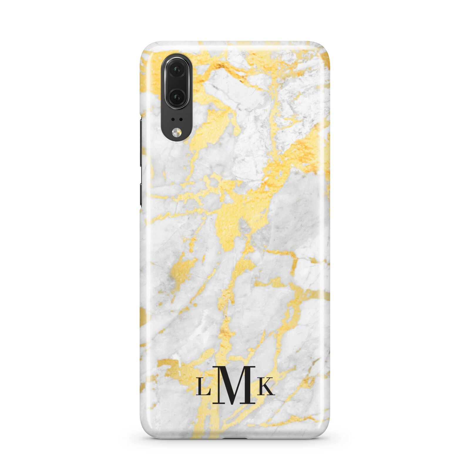 Gold Marble Initials Customised Huawei P20 Phone Case