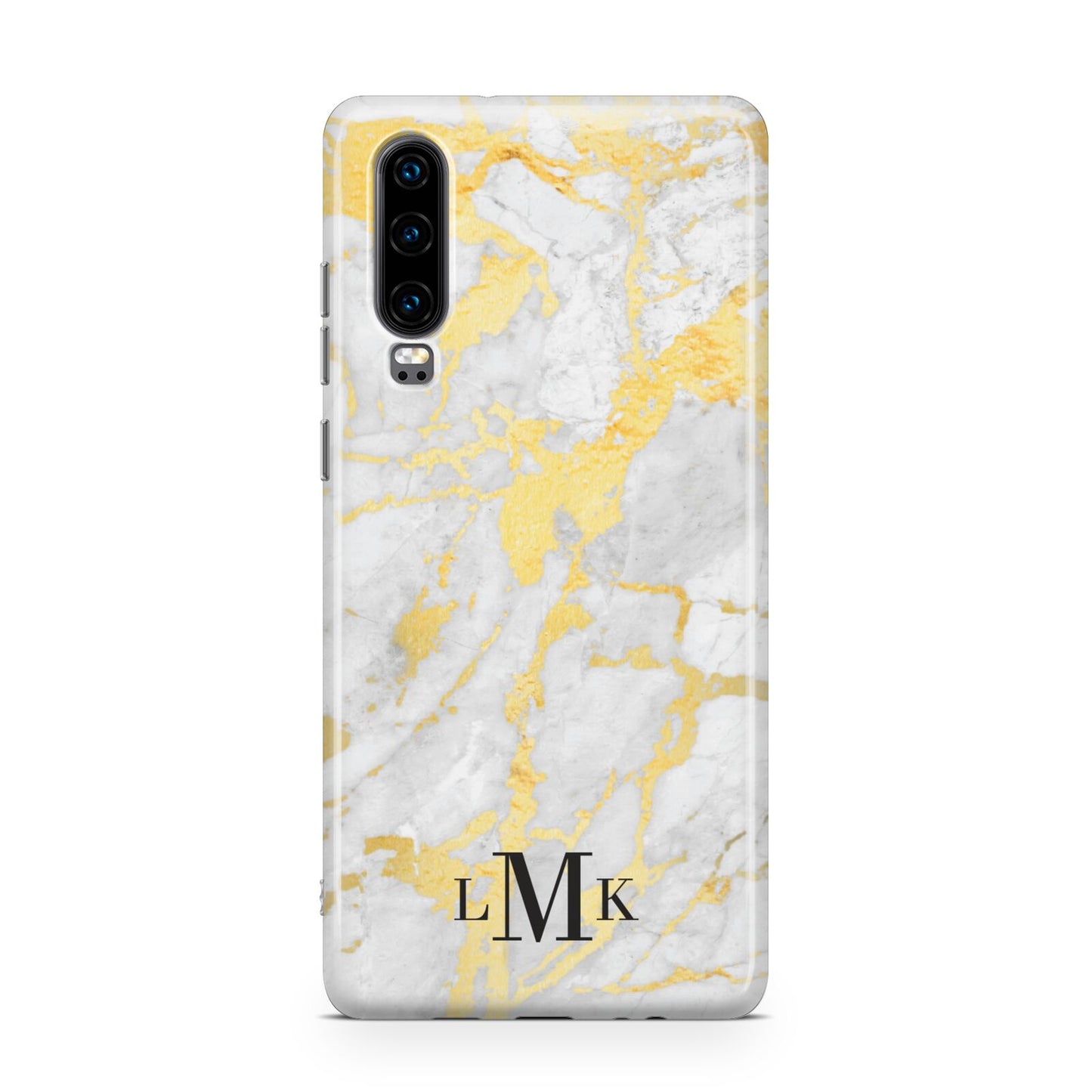 Gold Marble Initials Customised Huawei P30 Phone Case