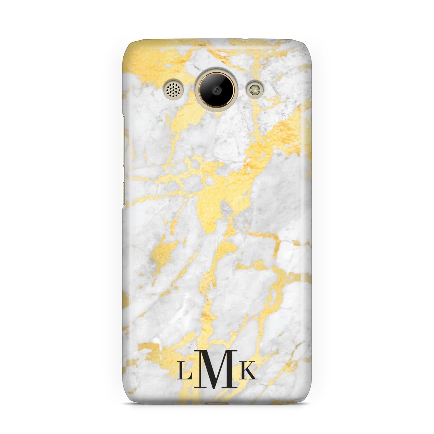 Gold Marble Initials Customised Huawei Y3 2017