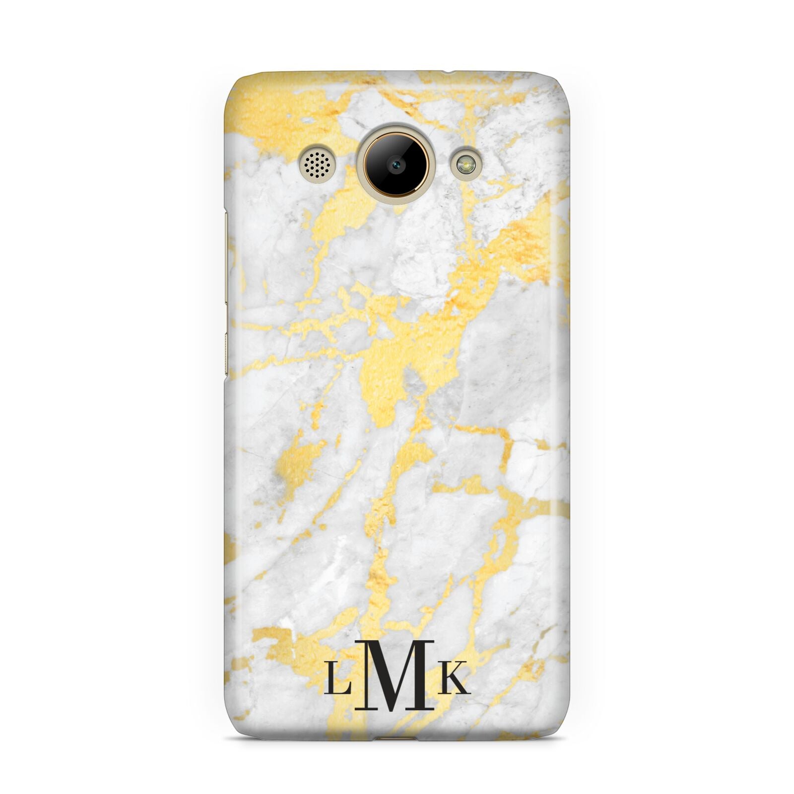 Gold Marble Initials Customised Huawei Y3 2017