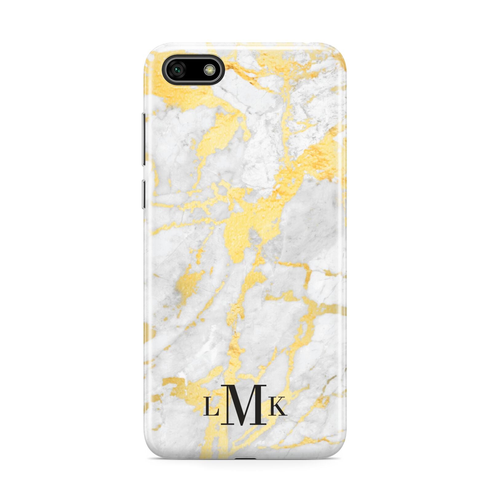 Gold Marble Initials Customised Huawei Y5 Prime 2018 Phone Case