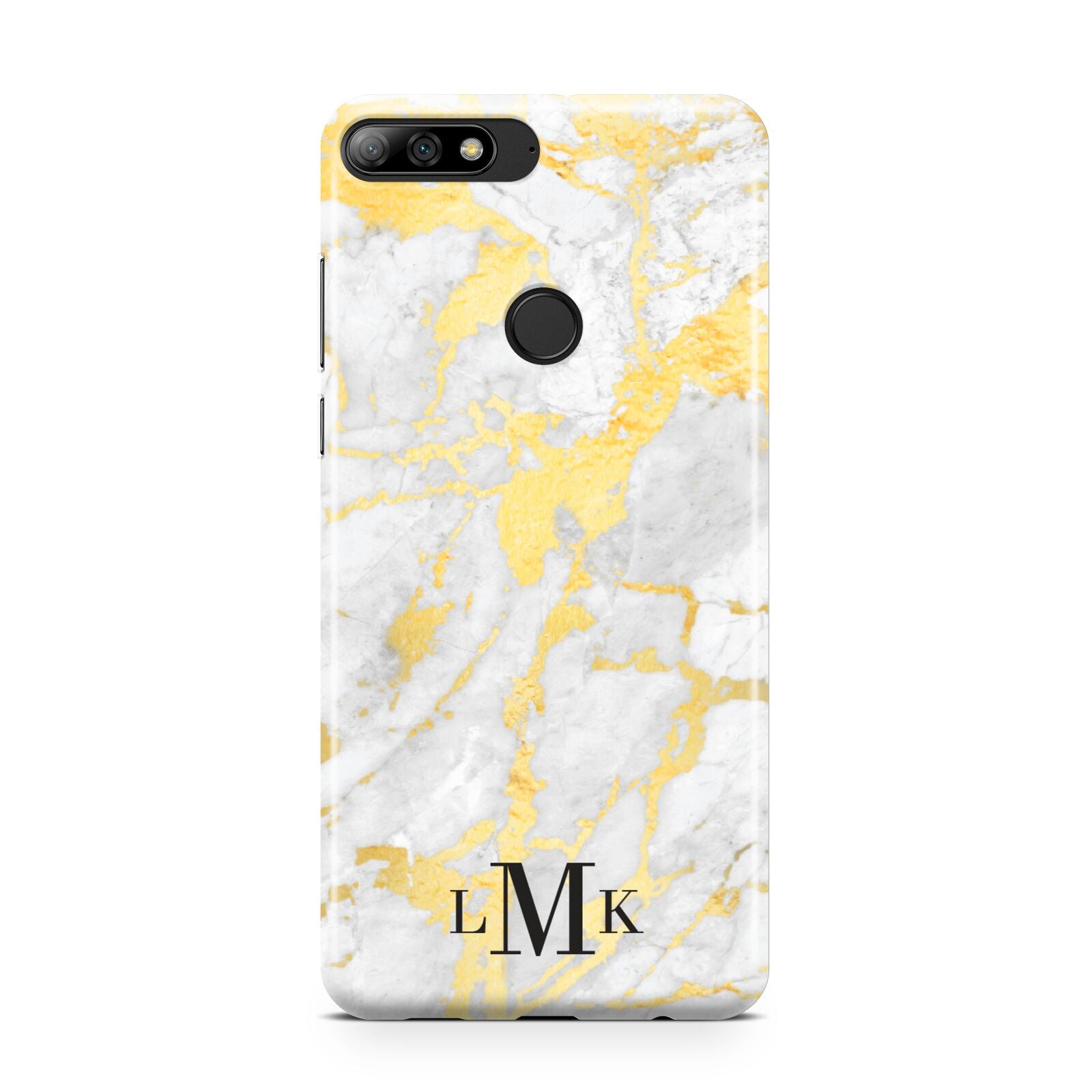 Gold Marble Initials Customised Huawei Y7 2018