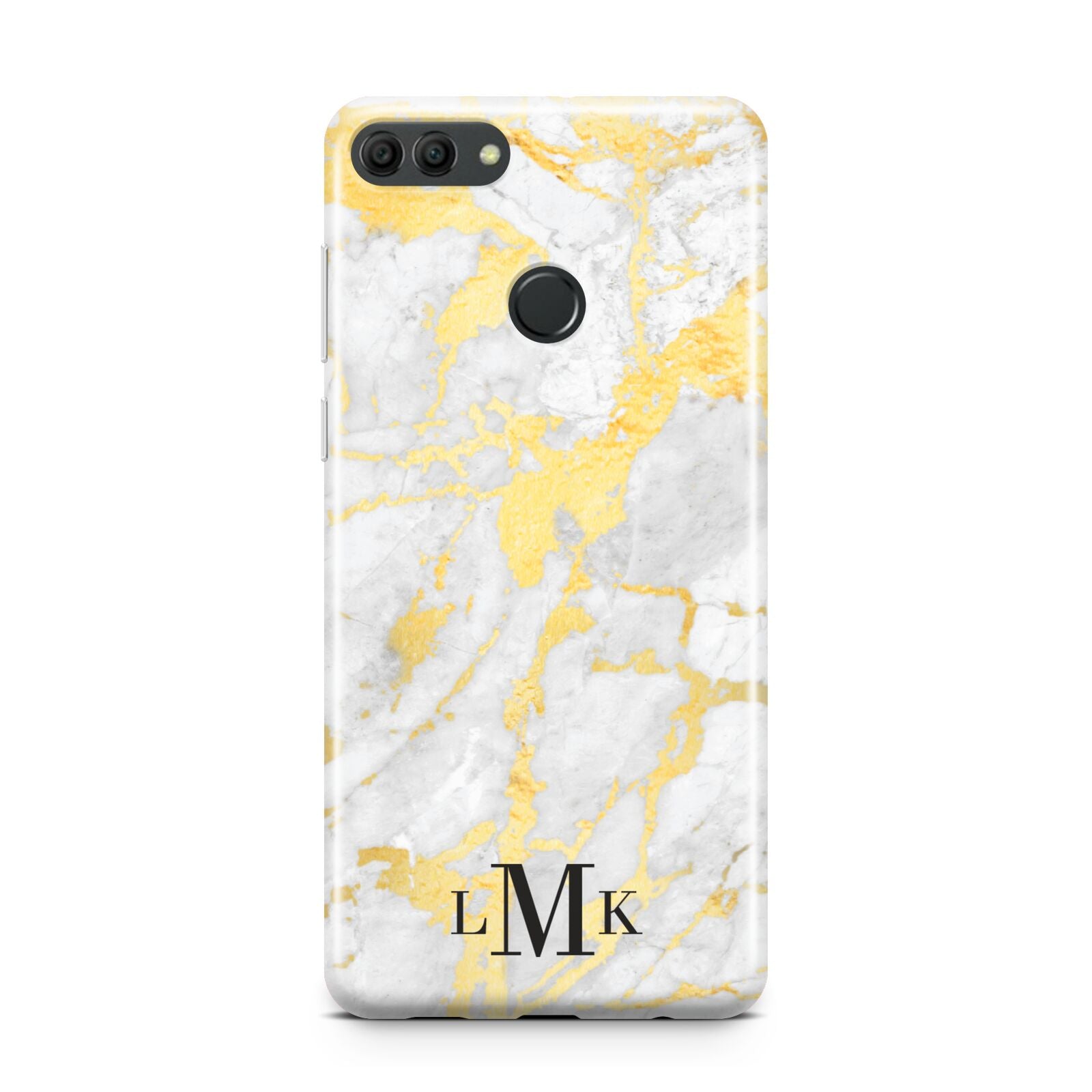 Gold Marble Initials Customised Huawei Y9 2018