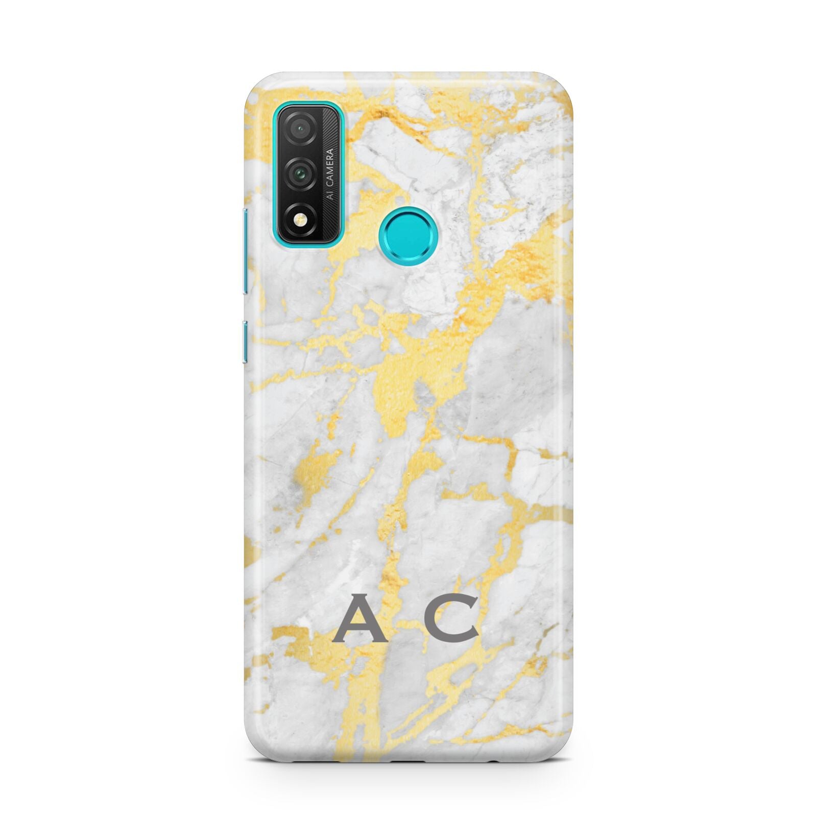 Gold Marble Initials Personalised Huawei P Smart 2020