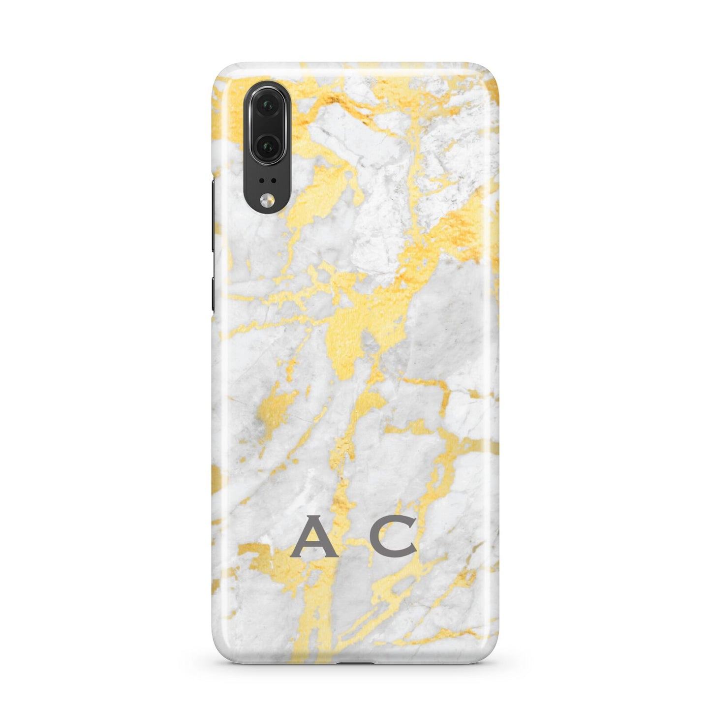Gold Marble Initials Personalised Huawei P20 Phone Case